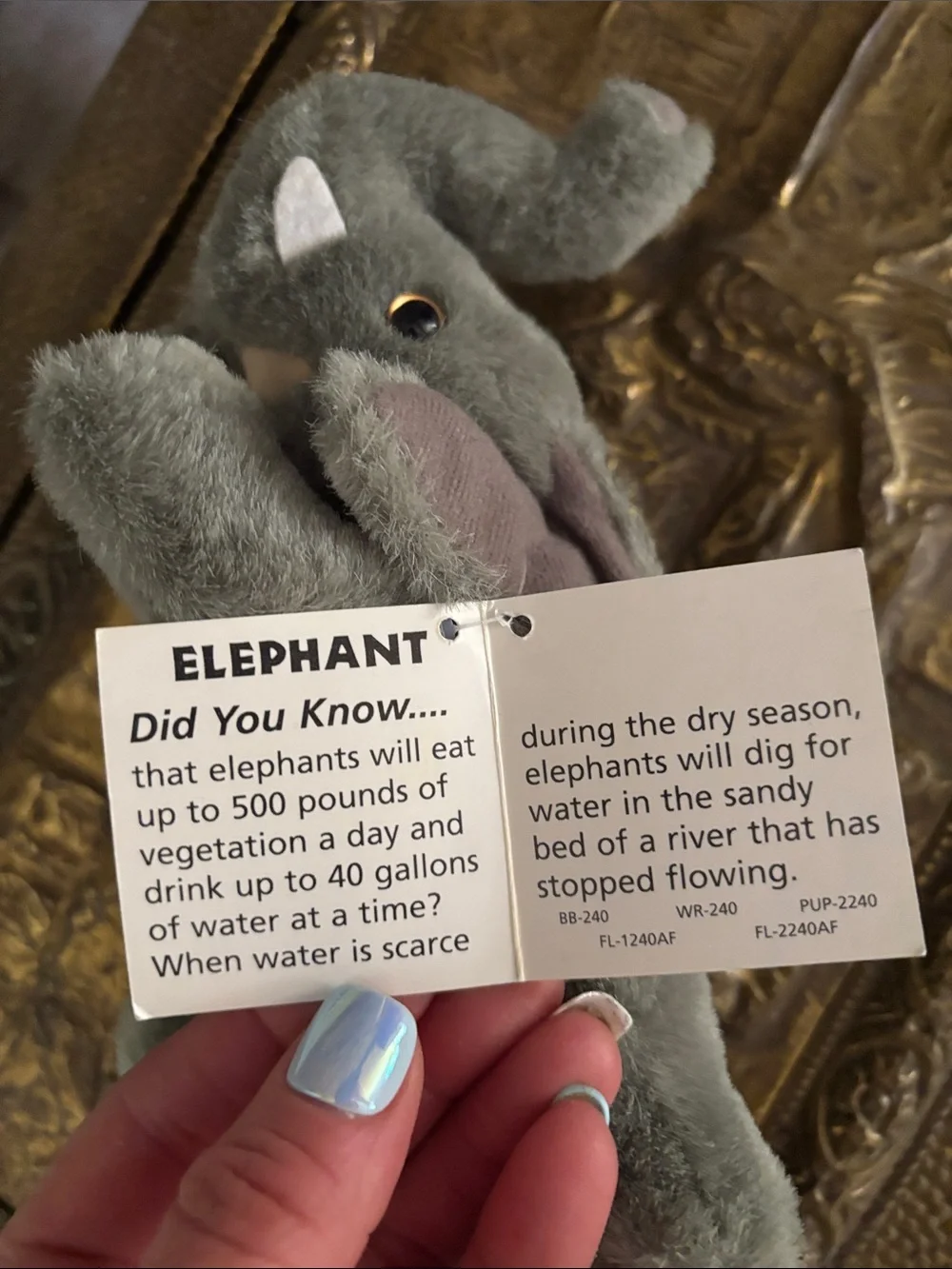 NWT Plush Gray Elephant Stuffed Animal